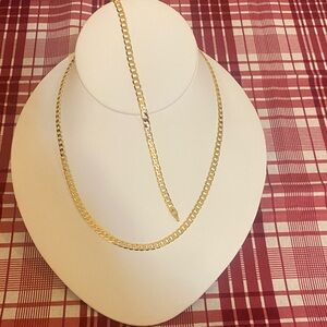 Elegant Gold Filled Chain Necklace and Bracelet Set